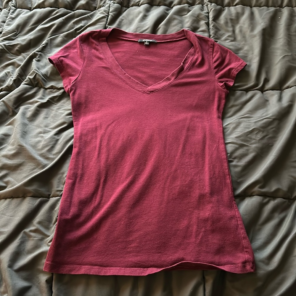 V Neck maroon shirt medium